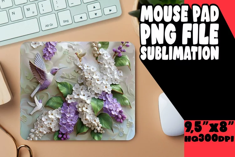 Whimsical Blossom Sublimation Mouse Pad