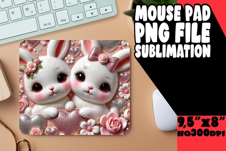 Vibrant Mouse Pad Sublimation Design, Sweet Animals