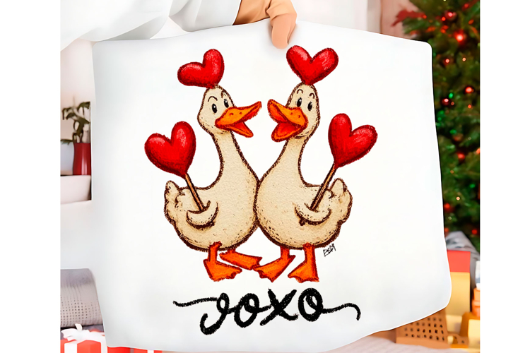 Faux Yarn Valentine Cute Couple PNG