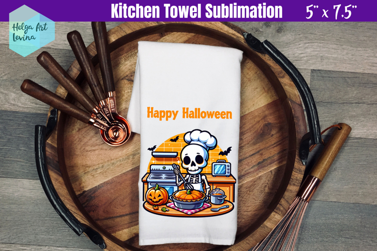 Skeleton Kitchen Towel Sublimation