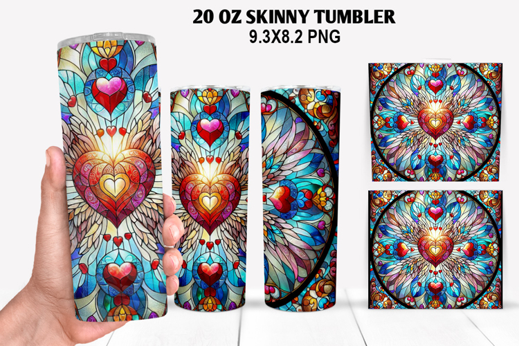 Valentine Skinny Tumbler 20oz Wrap Design, Valentine Tumbler