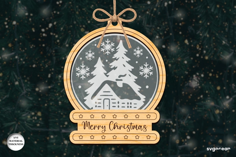 Christmas Snowglobe Ornament Laser Cut | Glowforge | SVG
