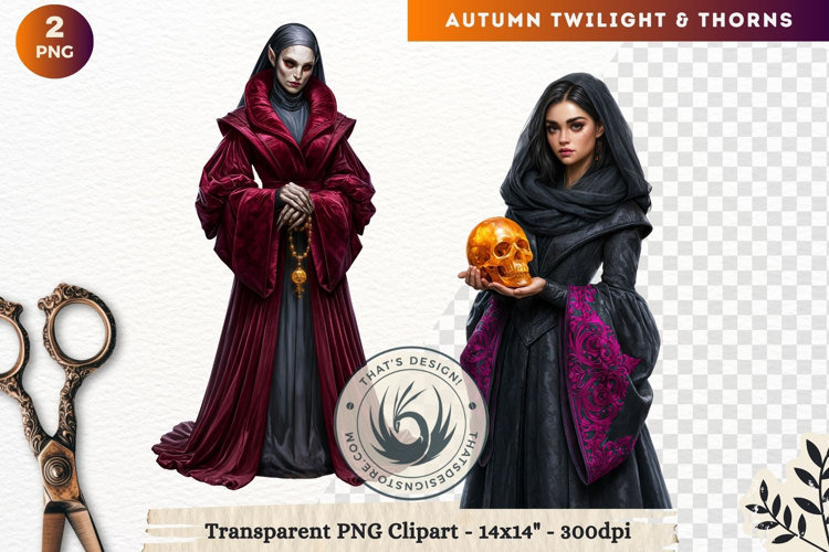 Fantasy Autumn Clipart PNG Twilight Thorns sublimation