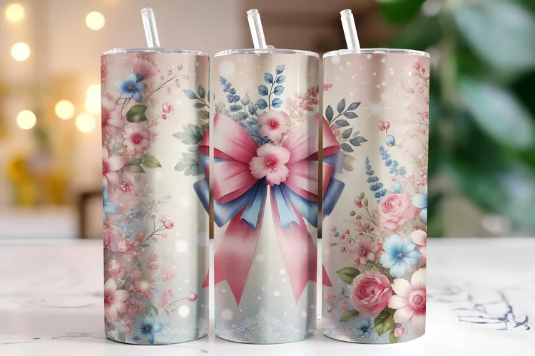 Flowers Tumbler Wrap | Sublimation | Tumblers