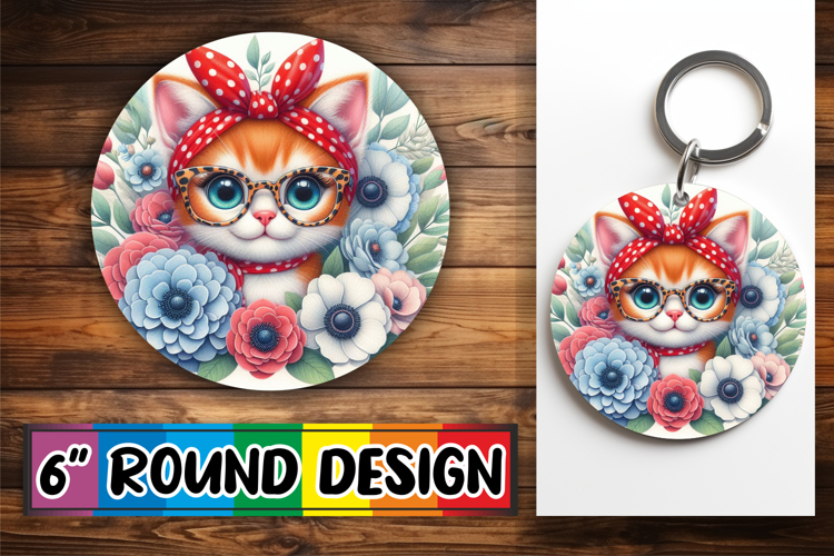 Unique Circle Keychain Magic, Cute Animals