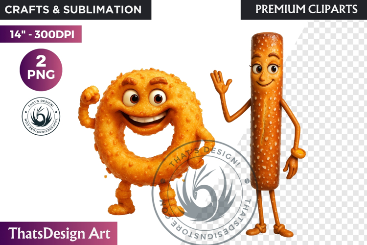 Fantasy Junk Food Characters RPG Clipart Sweets PNG Graphics