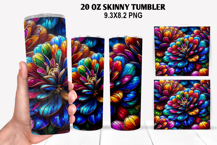 Flower Skinny Tumbler 20oz Wrap Design, Summer Tumbler Wrap