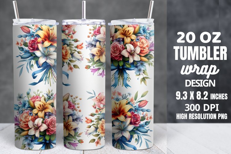 Floral Spring flowers Tumbler Wrap, Floral Tumbler Wrap