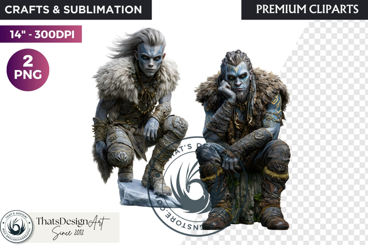 Viking Mythology Giants Clipart, Norse Jotuns gods