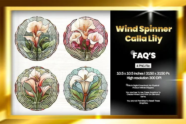 Calla Lily Wind Spinner Sublimation - 04 Variations