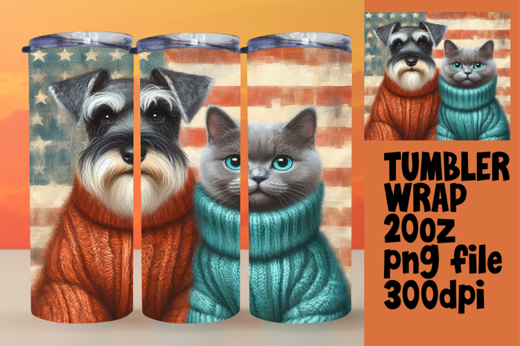 BEAUTIFUL PNG for 20oz Tumbler , Dog and cat