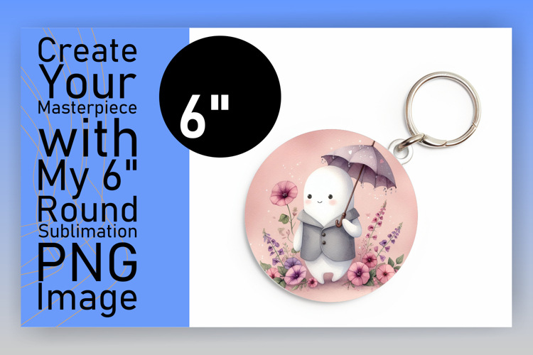 Lovely Round Design for Keychains , Cute Ghost