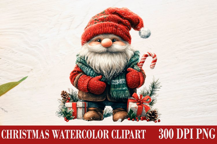 Christmas Gnome Clipart, Winter Clipart