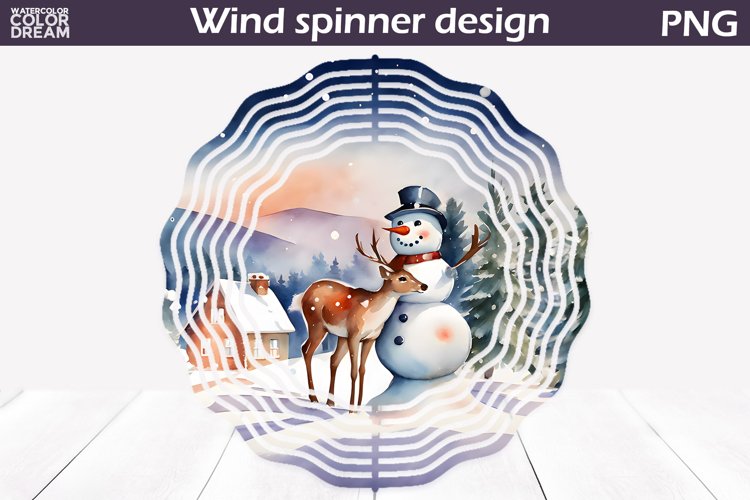 Snowman Deer Wind Spinner | Winter Wind Spinner