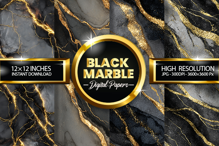 Black Marble Digital Papers - 04 Variations
