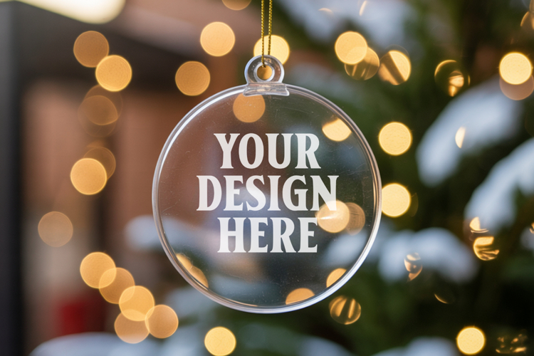 Acrylic Christmas Ornament Mockups , acrylic blank mockup