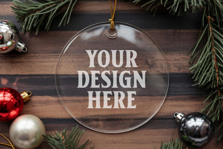 Acrylic Christmas Ornament Mockup , christmas ornament mocku