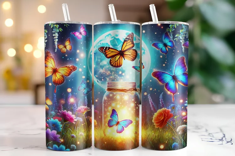 Butterflies Tumbler Wrap | Sublimation | Tumblers