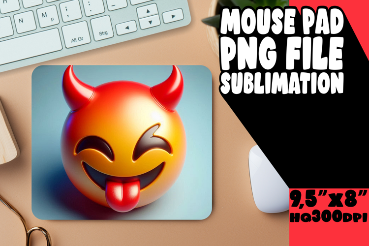 Enchanted Mouse Mat Sublimation, 3D Emoji