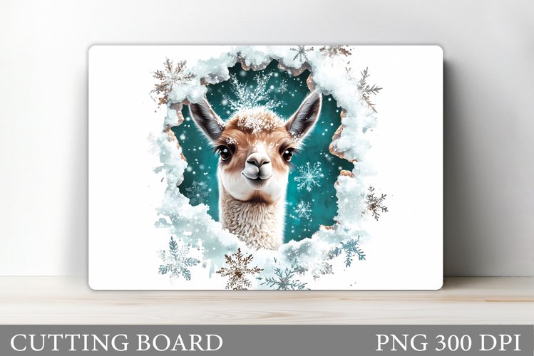 Christmas Lama Cutting Board. Christmas Cutting Board example image 1