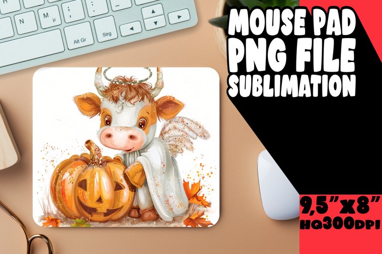 Adorable Cow Mouse Pad for Fall and Halloween