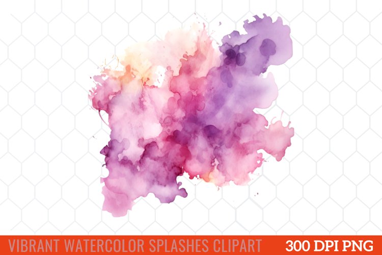 Vibrant Watercolor Splashes Clipart