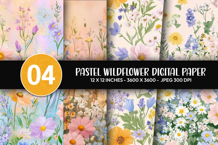 Pastel Wildflower Digital Paper
