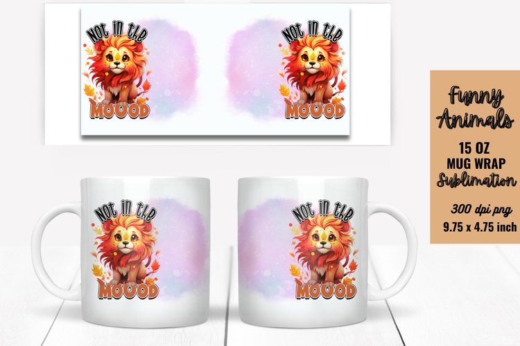 Funny Animals Mug Wrap Sublimation, Mug Wrap PNG example image 1