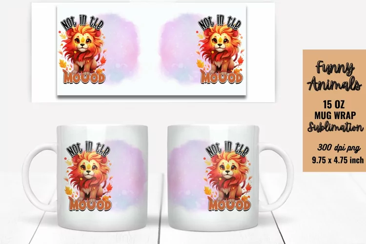 Funny Animals Mug Wrap Sublimation, Mug Wrap PNG
