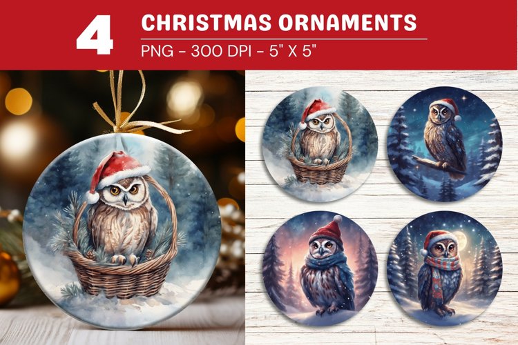 rounded christmas ornament owl