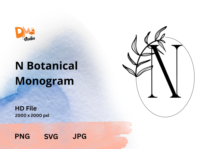 Leaf Monogram Svg
