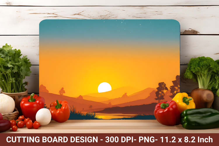 Summer Sunset Cutting Board | Cutting Board Png