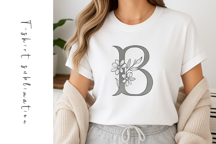 Alphabet, Letters, Monogram, Gray Flowers