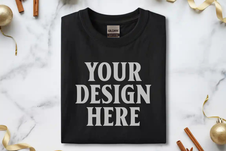 Black Tshirt Mockup Image 12