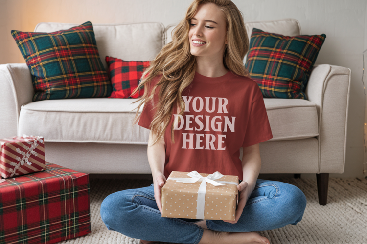 Brick Christmas Comfort Colors 1717 T-shirt Mockup