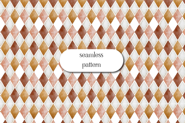 Watercolor Harlequin Seamless Pattern | Neutral Diamonds