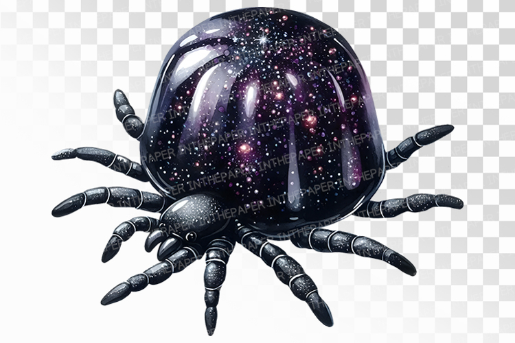 Spooky Gothic Black Spider Jelly PNG