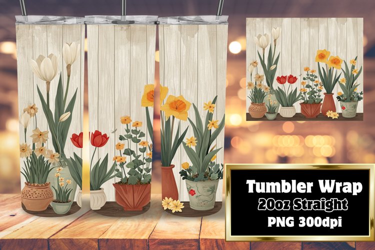Classic Blossom Tumbler Wrap - 20oz Sublimation example image 1