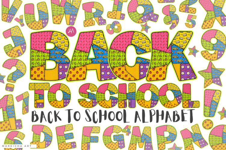 Back To School Alphabet Clipart example image 1