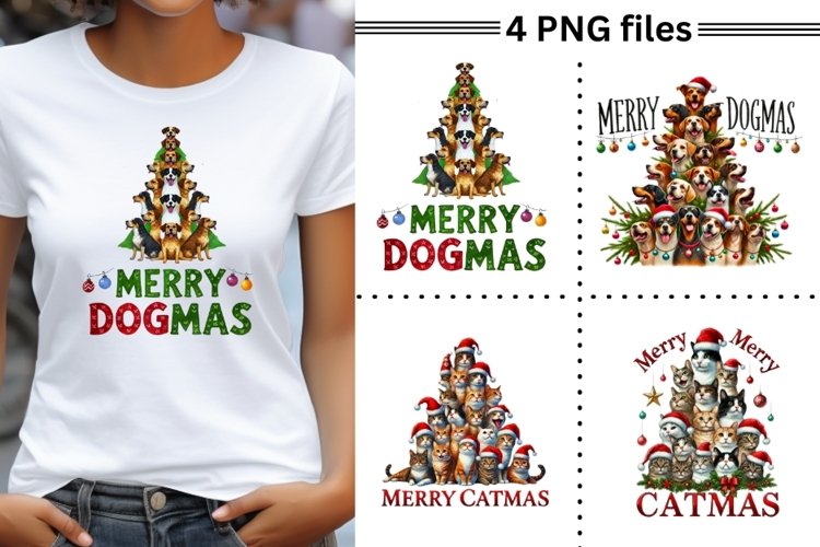 Merry Dogmas   Catmas PNG, Funny Pet Christmas PNG