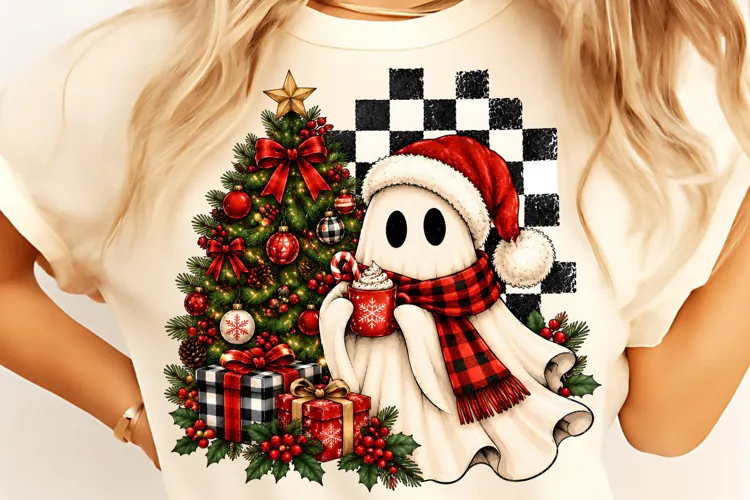 Sparkling Christmas Ghost PNG, Trending Christmas PNG