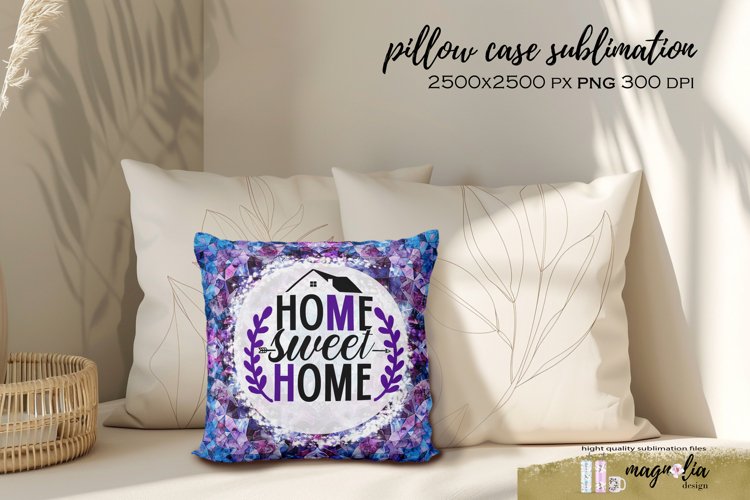 Pillow case HOME SWEET HOME sublimation design png example image 1