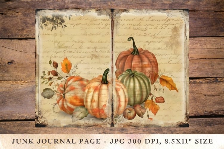 Printable Junk Journal Pages fall autumn pumpkin 1