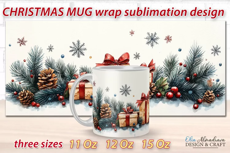 Christmas Mug Wrap Template| Mug Sublimation Cricut designs