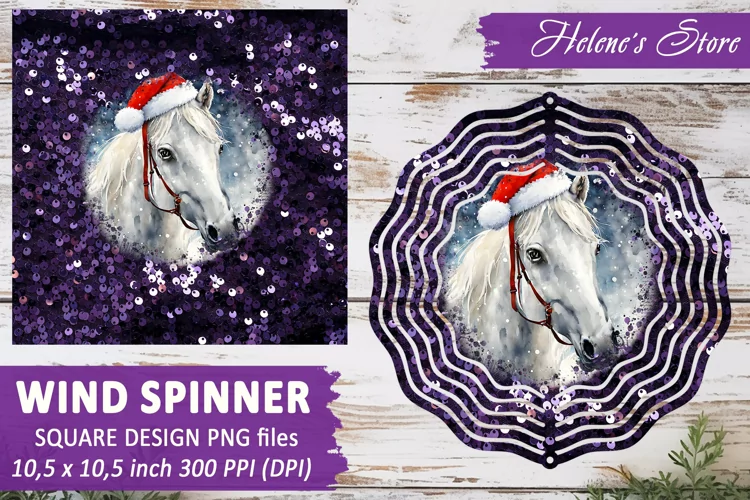 Christmas Horse Wind Spinner|Wind spinner sublimation design
