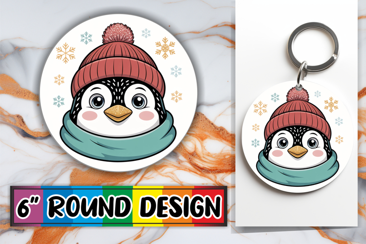 Whimsical Round Car Coaster Designs, Cute Christmas