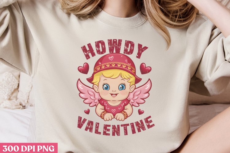Howdy Valentine PNG, Valentines Day Sublima