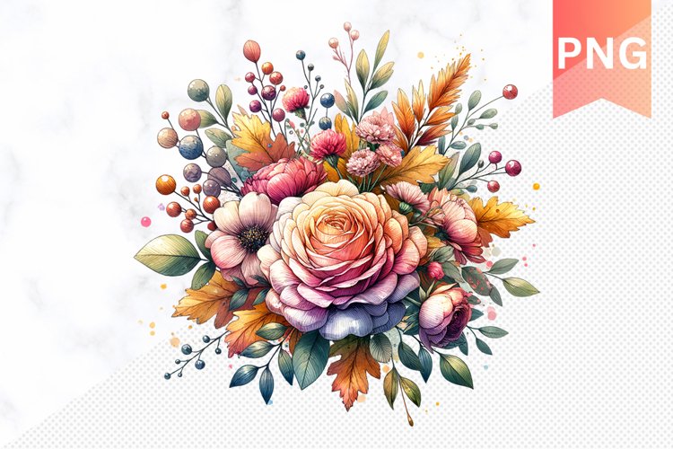 Autumn Flowers Sublimation - Clipart PNG Design