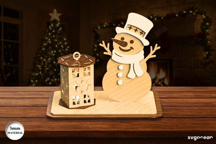 Snowman Candle Holder Laser Cut | Glowforge | SVG