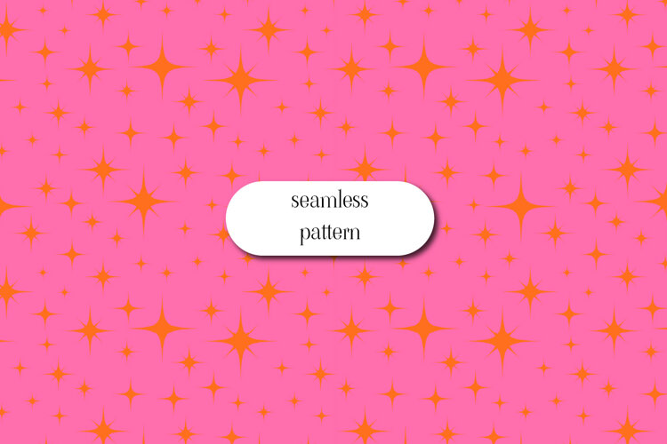 Pink Orange Starburst Seamless Pattern example image 1